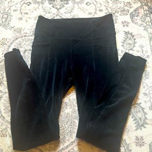 Athleta M. Black Velour Pants